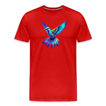 Hummingbird - Men's Premium Organic T-Shirt - red - Front - Damien (186cm)