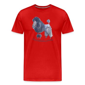 Caniche caniche Puddel - T-shirt bio Premium Homme - rouge - Devant - Damien (186cm)