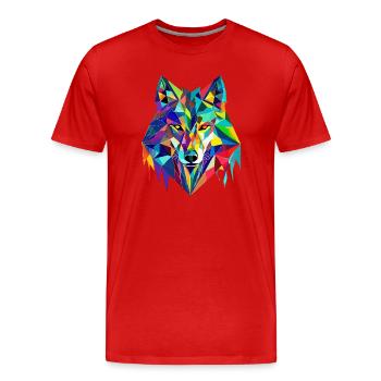 Qui danse avec le loup - T-shirt bio Premium Homme - rouge - Devant - Damien (186cm)