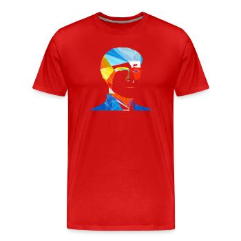 menschliches Gesicht - Männer Premium Bio T-Shirt - Rot - Vorne - Damien (186cm)