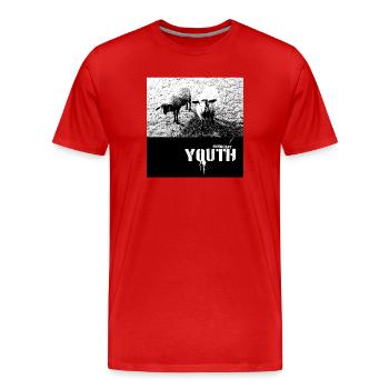 Innocent Youth with Sheep Motif - Men's Premium Organic T-Shirt - red - Front - Damien (186cm)