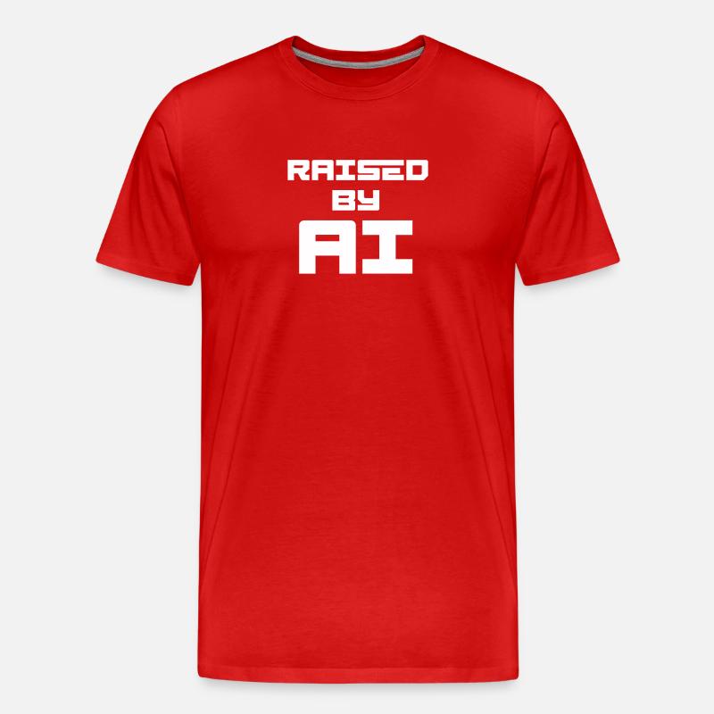 RAISED BY AI - Männer Premium Bio T-Shirt - Rot