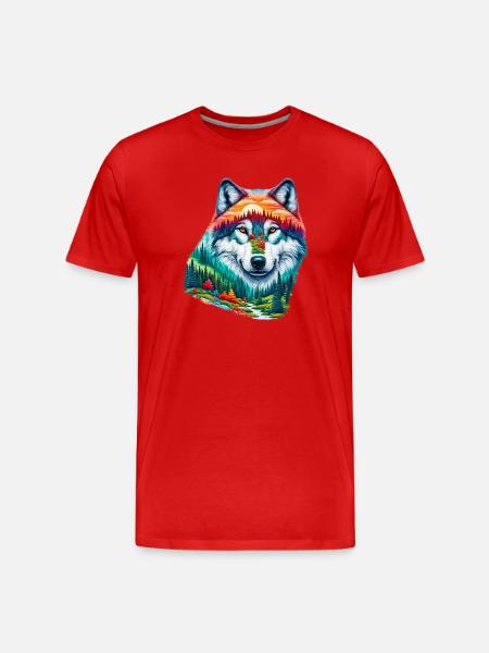 Loup - T-shirt bio Premium Homme - rouge