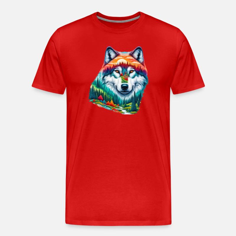 Loup - T-shirt bio Premium Homme - rouge