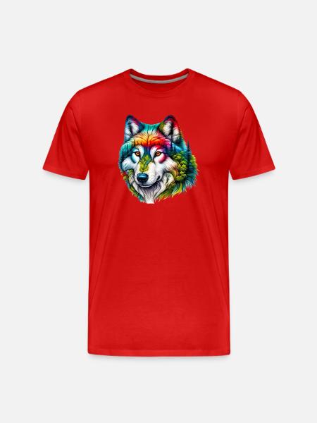 Loup - T-shirt bio Premium Homme - rouge