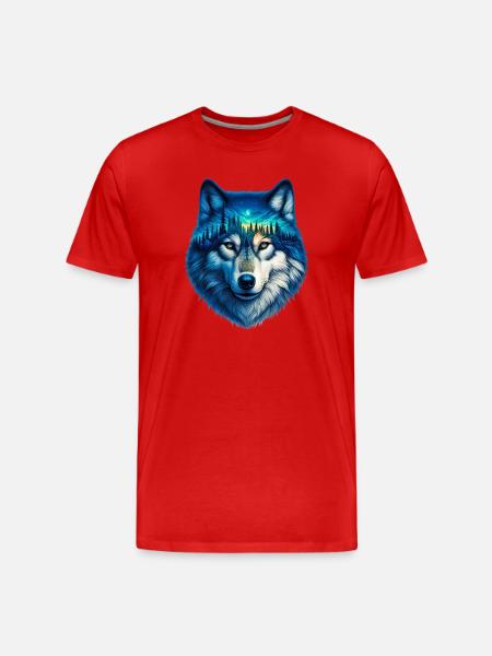 Wolf - Men's Premium Organic T-Shirt - red
