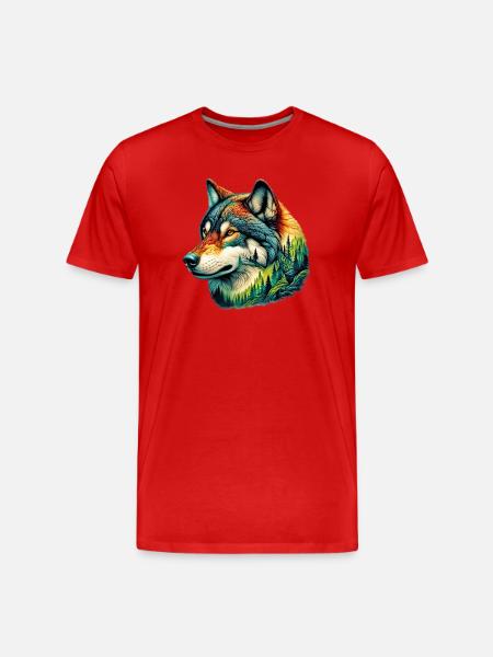 Loup - T-shirt bio Premium Homme - rouge
