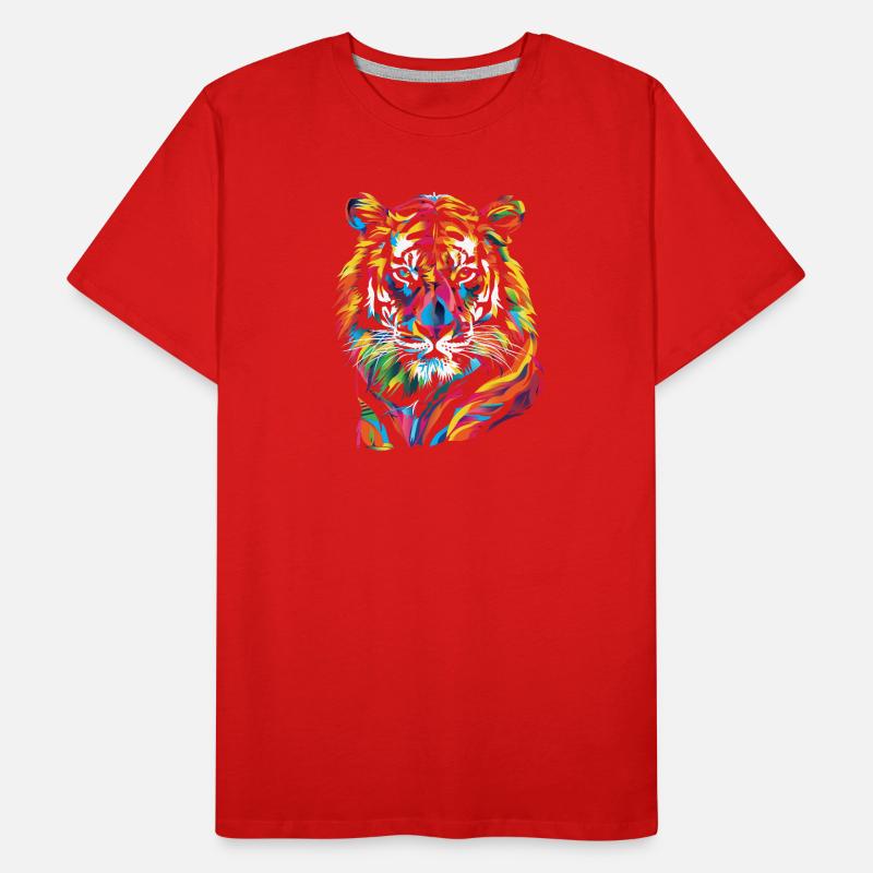 Colorful Tiger Illustration Men's Premium Organic T-Shirt