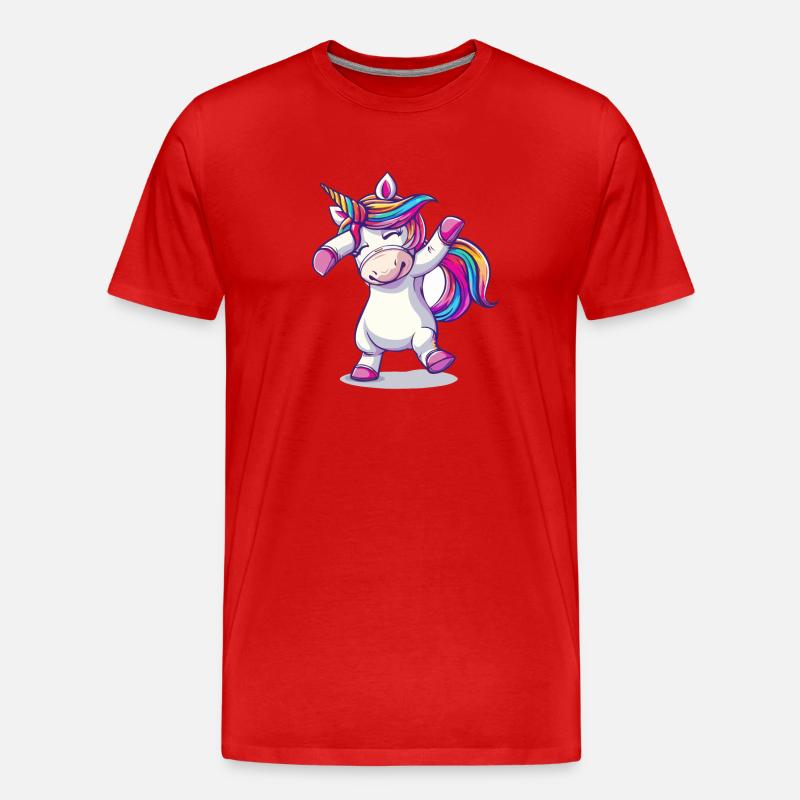 Tanzendes Einhorn - Männer Premium Bio T-Shirt - Rot