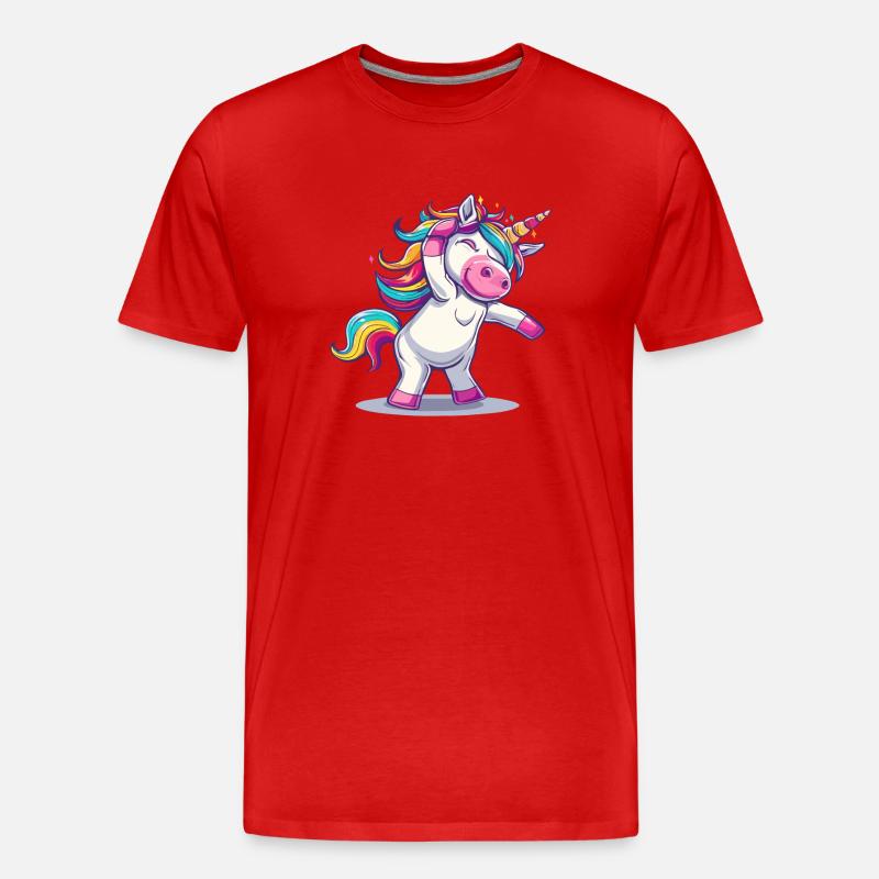 Tanzendes Einhorn - Männer Premium Bio T-Shirt - Rot