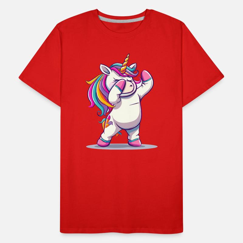 Regenbogen Dab Einhorn Männer Premium Bio T-Shirt