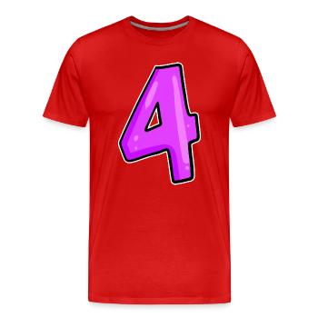 4 Rose Rose - T-shirt bio Premium Homme - rouge - Devant - Damien (186cm)