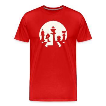 Schach abstrakt - Männer Premium Bio T-Shirt - Rot - Vorne - Damien (186cm)