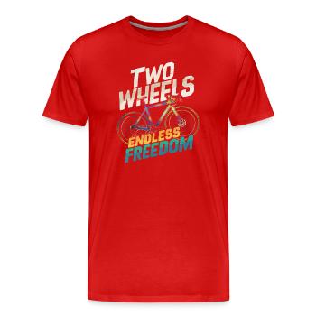 Unendliche Freiheit Zweiräder Fahrraddesign - Männer Premium Bio T-Shirt - Rot - Vorne - Damien (186cm)