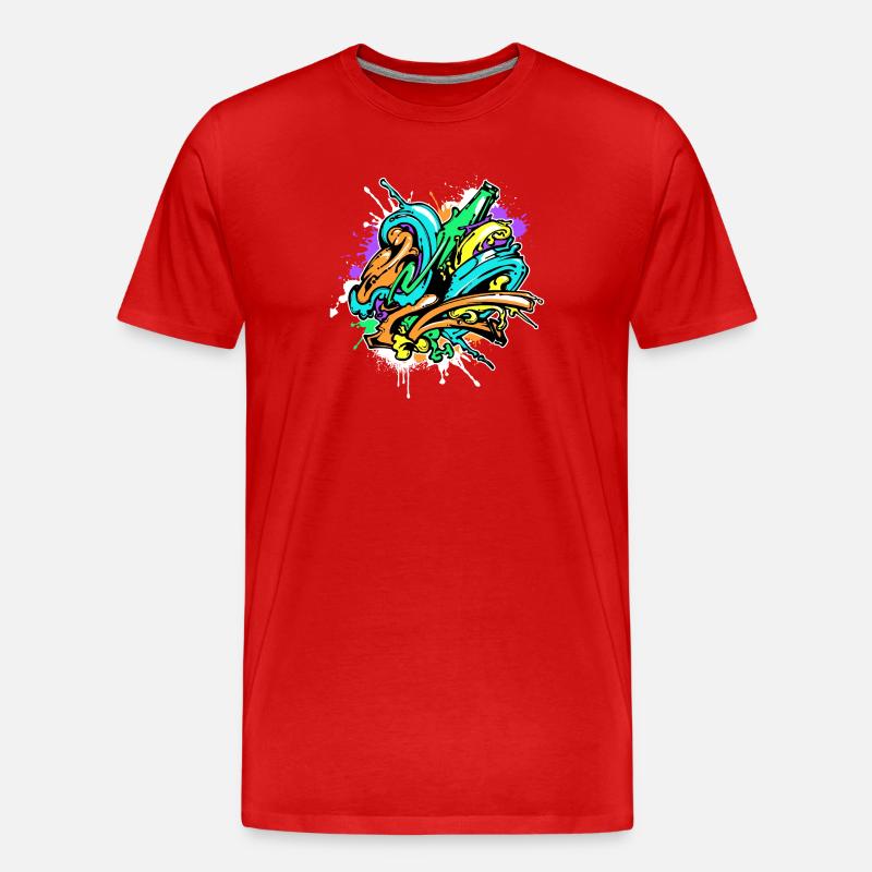 Kunst Graffiti Strassenkunst Wildstyle Sprayer - Männer Premium Bio T-Shirt - Rot