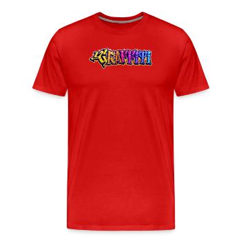 Graffiti Street Art Sprayer Drawing Illustration - Men's Premium Organic T-Shirt - red - Front - Damien (186cm)