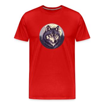 Sang de loup - T-shirt bio Premium Homme - rouge - Devant - Damien (186cm)