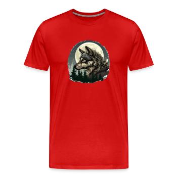 Sang de loup - T-shirt bio Premium Homme - rouge - Devant - Damien (186cm)