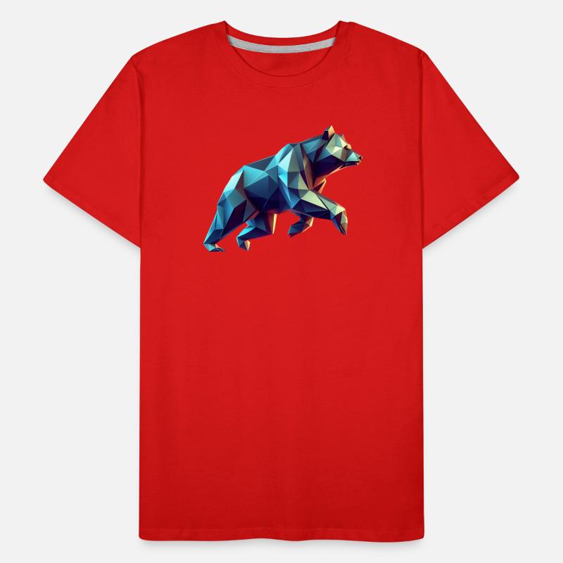 Geometrischer 3D-Origami-Bär Männer Premium Bio T-Shirt