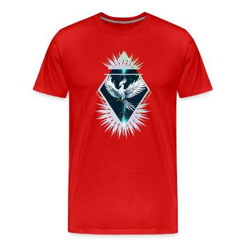 Wunderbarer weißer Fantasy-Phönix. - Männer Premium Bio T-Shirt - Rot - Vorne - Damien (186cm)