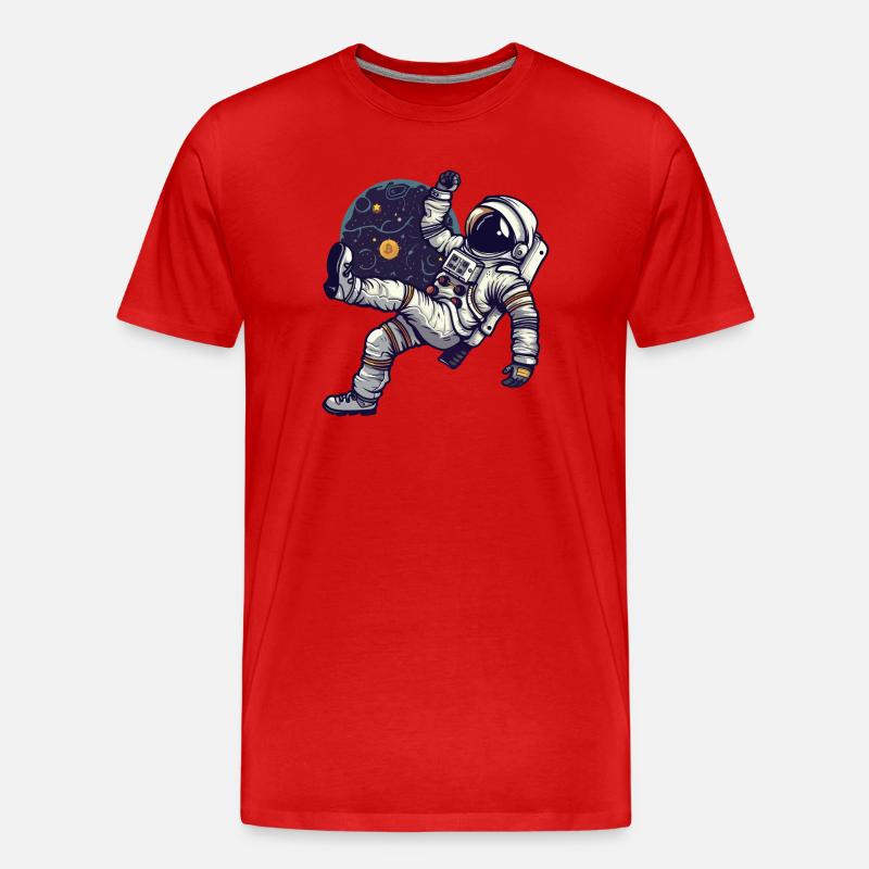 To The Moon - Männer Premium Bio T-Shirt - Rot