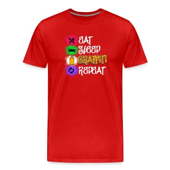 Drawing Illustration Graffiti Sprayer Street Art - Men's Premium Organic T-Shirt - red - Front - Damien (186cm)