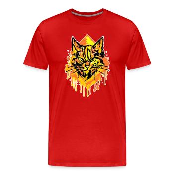 Graffiti Art, Street Art, Wildstyle, Chat - T-shirt bio Premium Homme - rouge - Devant - Damien (186cm)