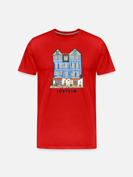 Idstein, landmark Schiefes Haus, Germany - Men's Premium Organic T-Shirt - red