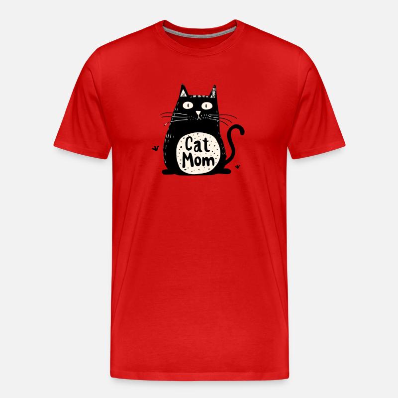 Cat Mom - Männer Premium Bio T-Shirt - Rot