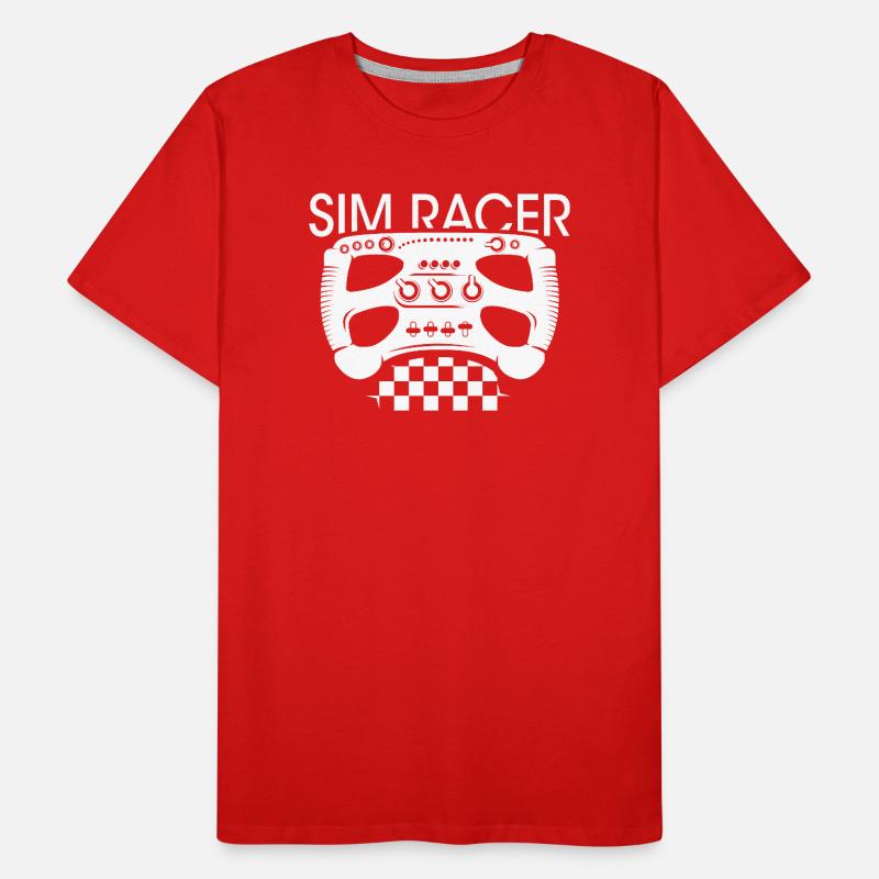 Simracer Steering Wheel Checkered Flag gaming Formula Racing Men's Premium Organic T-Shirt