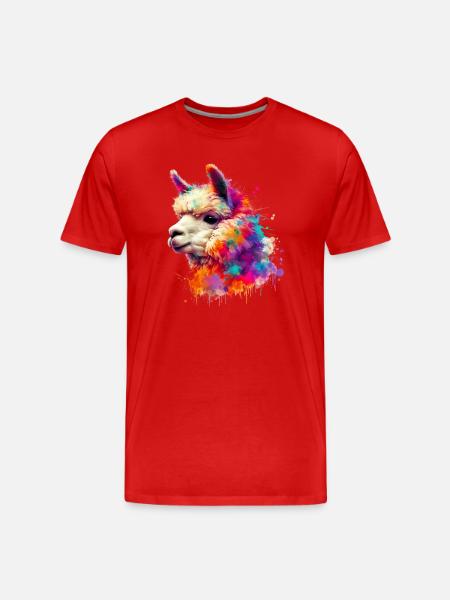 Alpaca - Men's Premium Organic T-Shirt - red
