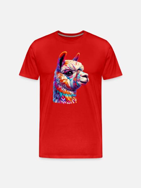 Alpaca - Men's Premium Organic T-Shirt - red
