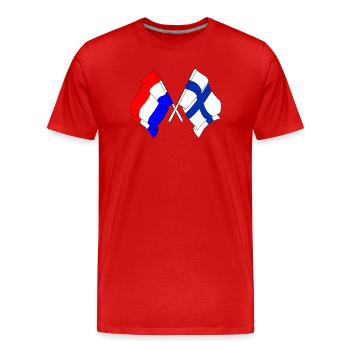 Flagge der Niederlande und Flagge Finnlands - Männer Premium Bio T-Shirt - Rot - Vorne - Damien (186cm)