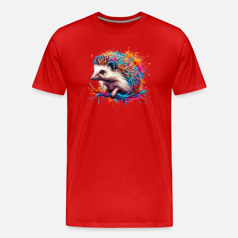 Igel - Männer Premium Bio T-Shirt - Rot