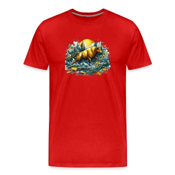 Finance Actions Taureau Or Wall Street Cadeau - T-shirt bio Premium Homme - rouge - Devant - Damien (186cm)