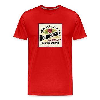 Élixir de Jeunesse Bourguignon - T-shirt bio Premium Homme - rouge - Devant - Damien (186cm)