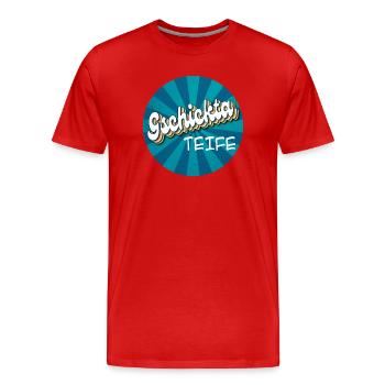 gschicka Teife - diable habile, talentueux - T-shirt bio Premium Homme - rouge - Devant - Damien (186cm)
