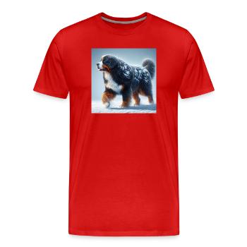 Berner Sennenhund - Männer Premium Bio T-Shirt - Rot - Vorne - Damien (186cm)