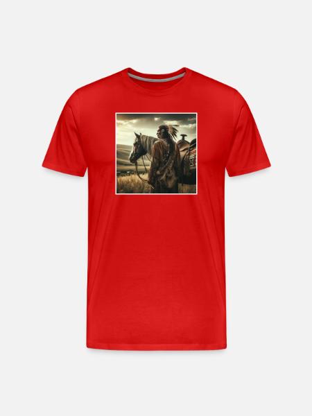 Native American - Men's Premium Organic T-Shirt - red
