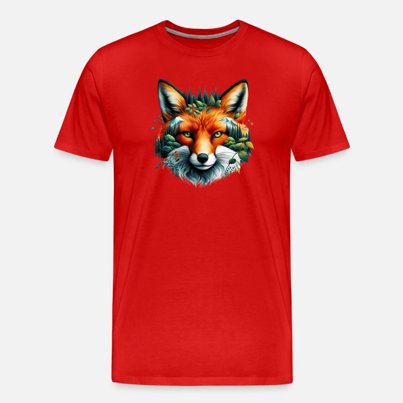 Fuchs - Männer Premium Bio T-Shirt - Rot