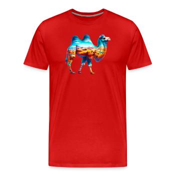 Chameau - T-shirt bio Premium Homme - rouge - Devant - Damien (186cm)