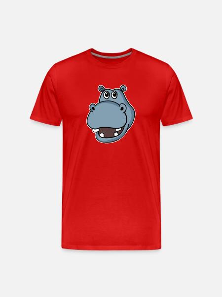 Hippopotamus Hippopotamus Head - Men's Premium Organic T-Shirt - red