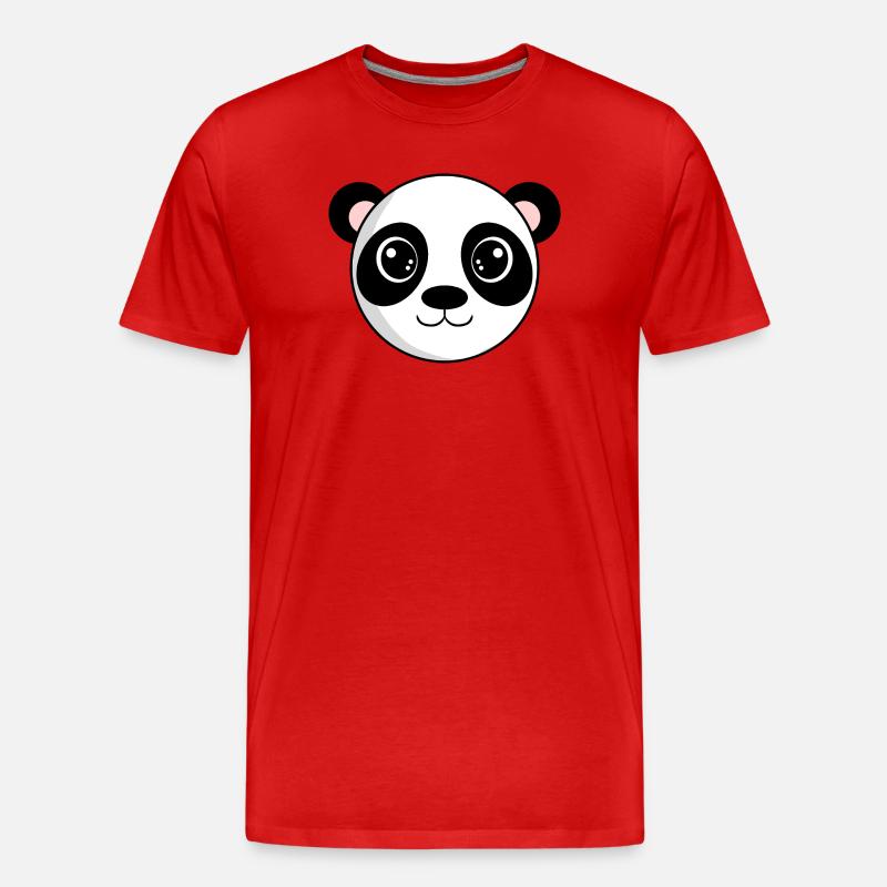 Panda Kopf - Männer Premium Bio T-Shirt - Rot