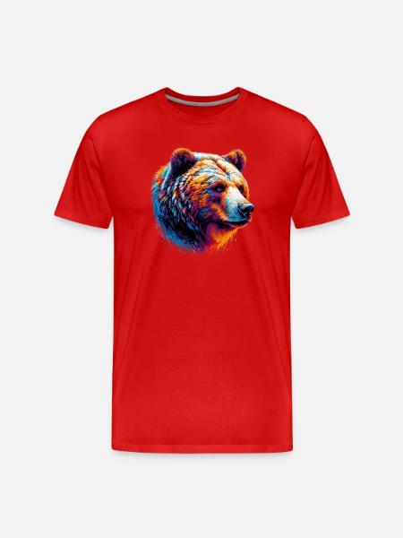 Bear - Men's Premium Organic T-Shirt - red