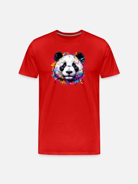 Panda - Men's Premium Organic T-Shirt - red