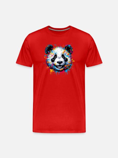 Panda - Männer Premium Bio T-Shirt - Rot