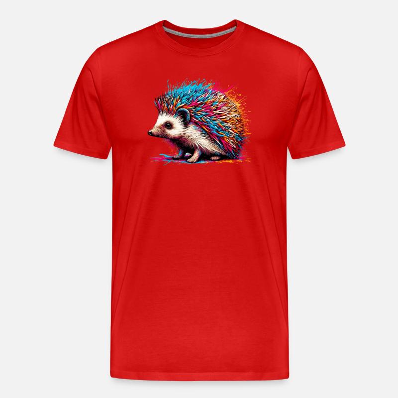 Igel - Männer Premium Bio T-Shirt - Rot