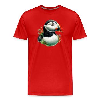 Papageitaucher - Männer Premium Bio T-Shirt - Rot - Vorne - Damien (186cm)