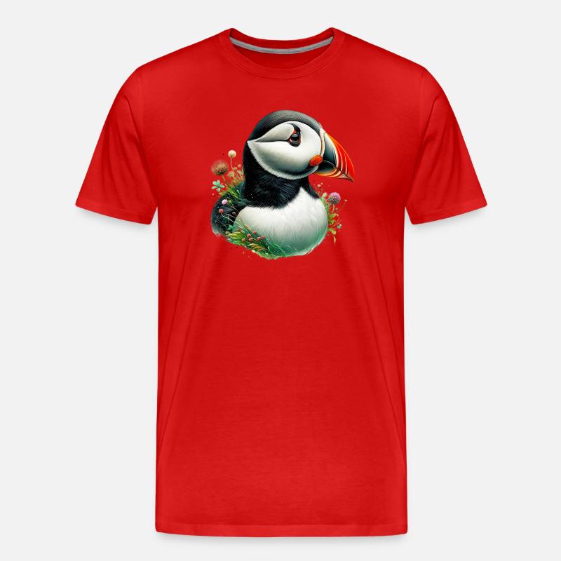 Papageitaucher - Männer Premium Bio T-Shirt - Rot