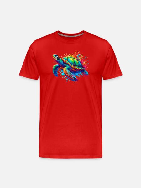 Schildkröte - Männer Premium Bio T-Shirt - Rot
